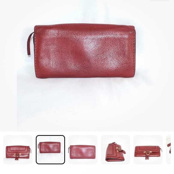 AUTHENTIC CHLOE Marcie Flap Leather Continental Wallet in Poppy(Rare Color) - Picture 4 of 9